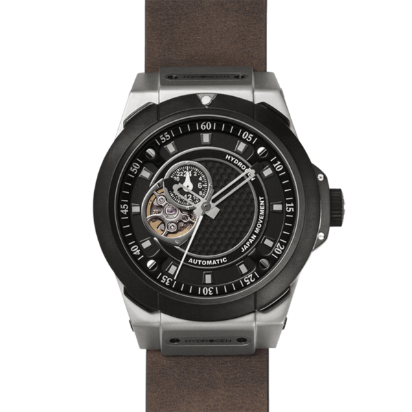 Buy Hydrogen Watch Vento Silver Black Leather Online