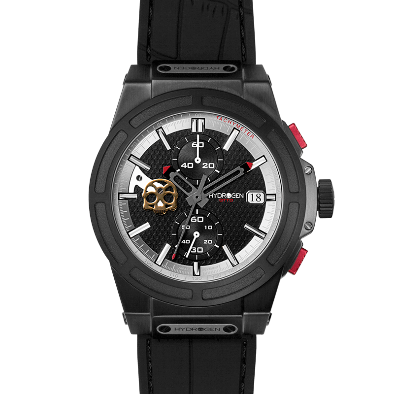 HYDROGEN / クォーツ腕時計/アナログ/ラバー/BLK/BLK/HW514415 Buy Otto Chrono All Black from Hydrogen Watch Online